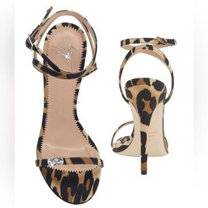 NWT Giuseppi Zanotti Alien Crystal-Detailed Leopard Sandals